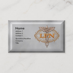 Oval Copper Caduceus LPN Nurse Business Card
