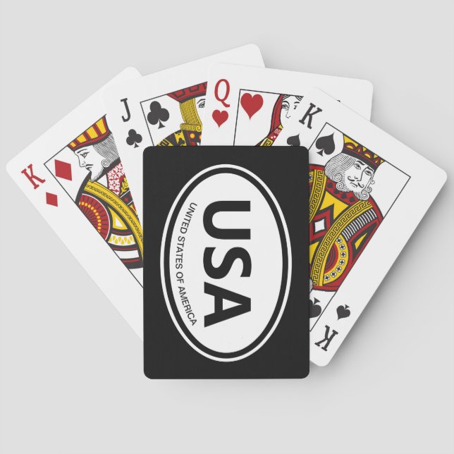 Oval country code or state abbreviation car emblem playing cards (Back)