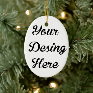 Oval Custom Christmas Ceramic Ornament
