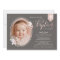 Oval Floral Photo Rose Gold Banner Baptism Invite