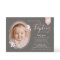 Oval Floral Photo Rose Gold Banner Baptism Invite