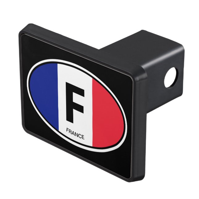 Oval French flag country code car tow hitch cover (Top Right)