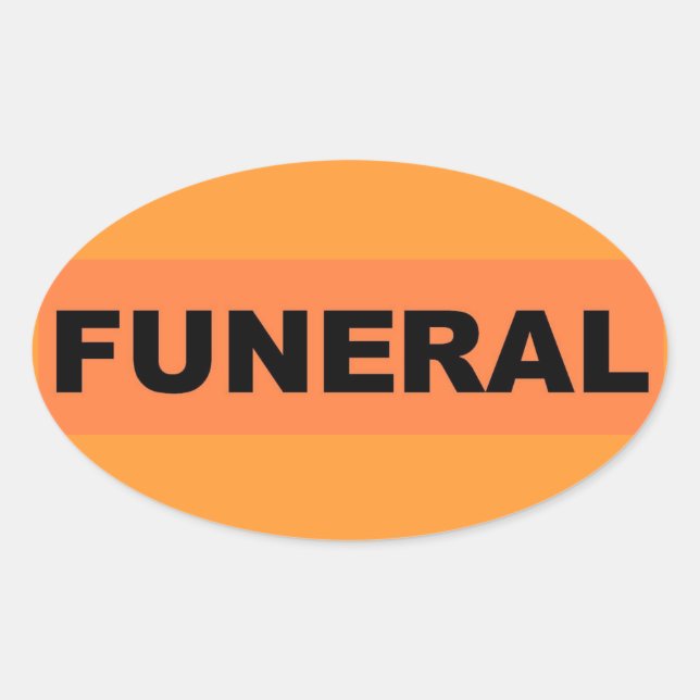 oval funeral sticker (Front)