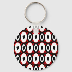 Oval Hearts Keychain