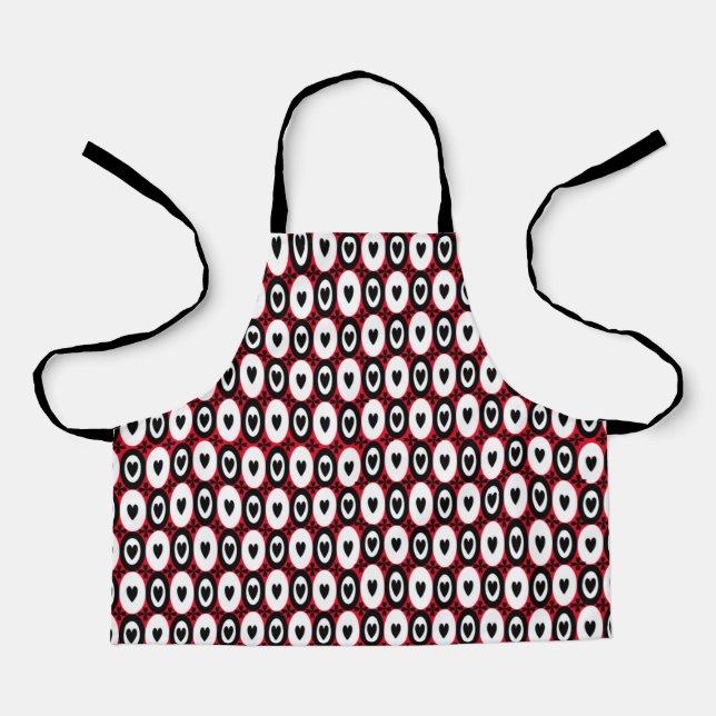 Oval Hearts Pattern Apron (Front)