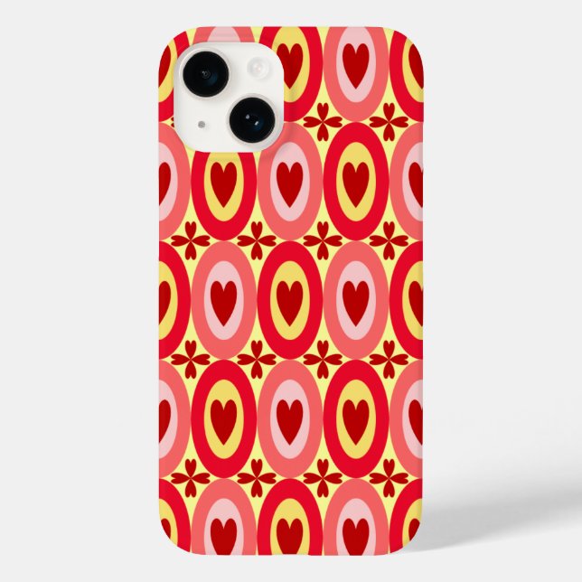 Oval Hearts Pattern Case-Mate iPhone Case (Back)