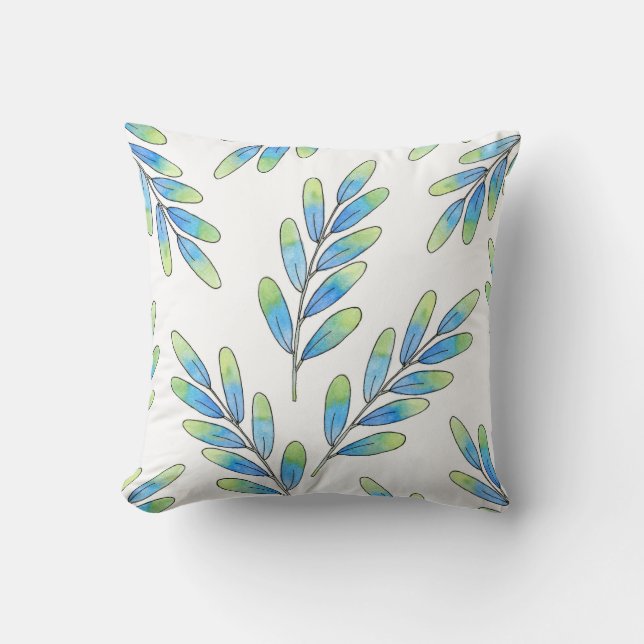 Oval Leaf Pattern Throw Pillow (Front)