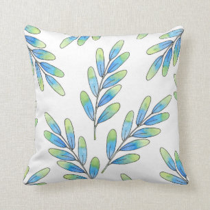 Oval Leaf Pattern Throw Pillow