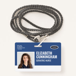 Oval Logo Nurse Photo Name Barcode Horizontal Badge