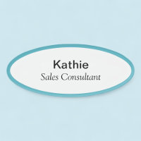 Oval Magnetic Name Tag Professional Title Badge