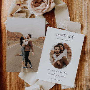Oval Minimal Enregistrer Le Carte photo Mariage Da
