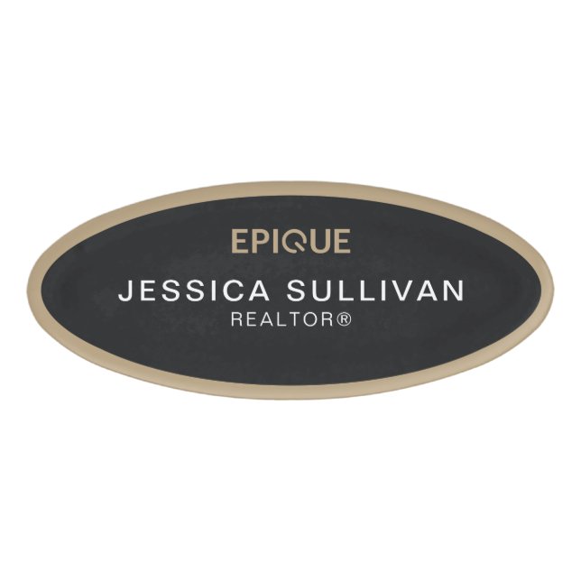 Oval Nametag Epique Realty Name Tag (Front)