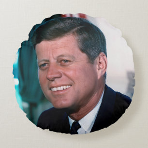 Oval Office of President John F. Kennedy Round Pillow
