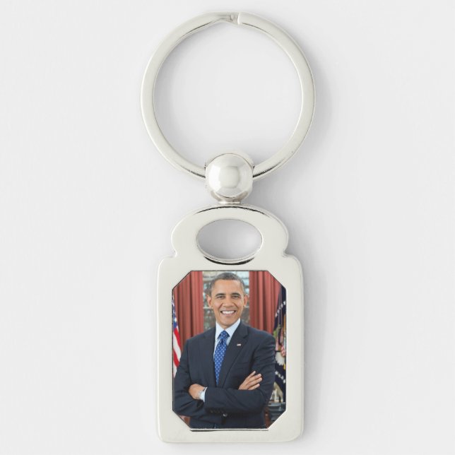 Oval Office Portrait, Obama Barack US President Keychain (Front)