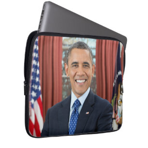 Oval Office Portrait, Obama Barack US President Laptop Sleeve