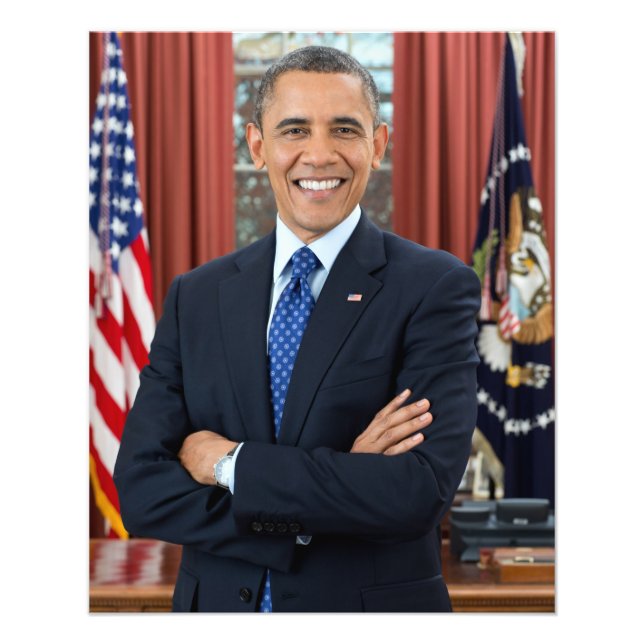 Oval Office Portrait, Obama Barack US President Photo Print (Front)