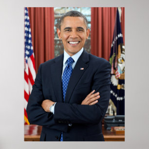 Oval Office Portrait, Obama Barack US President Poster
