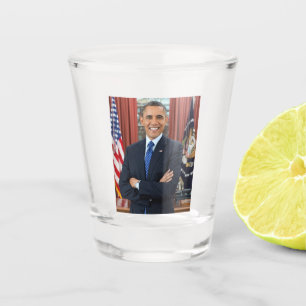 Oval Office Portrait, Obama Barack US President Shot Glass