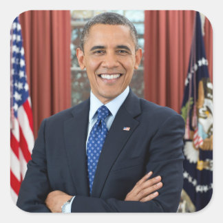 Oval Office Portrait, Obama Barack US President Square Sticker