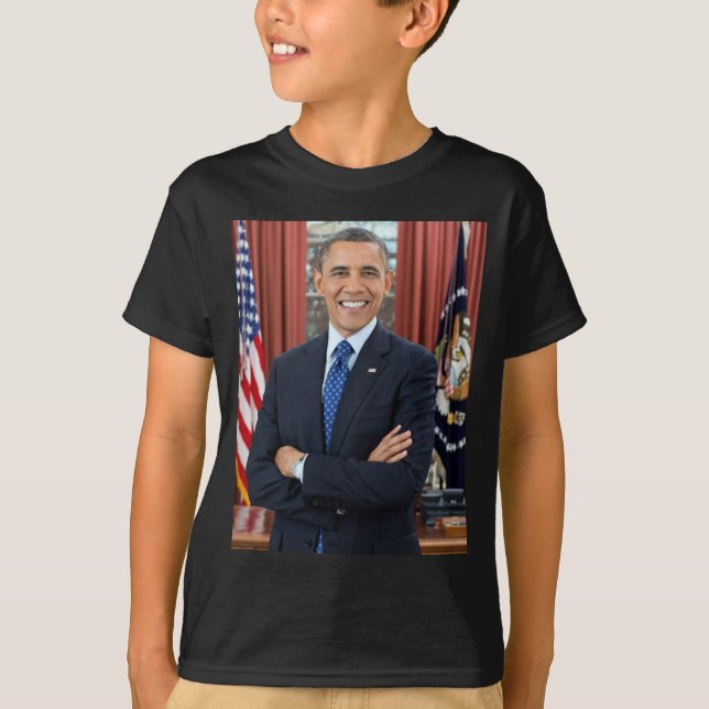 Oval Office Portrait, Obama Barack US President T-Shirt (Front)