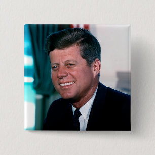 Oval Office Portrait President John F. Kennedy 2 Inch Square Button