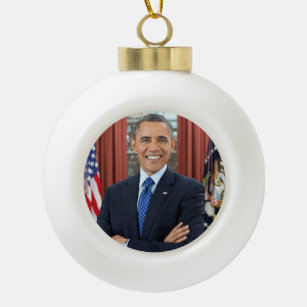 Oval Office US 44th President Obama Barack  Ceramic Ball Christmas Ornament