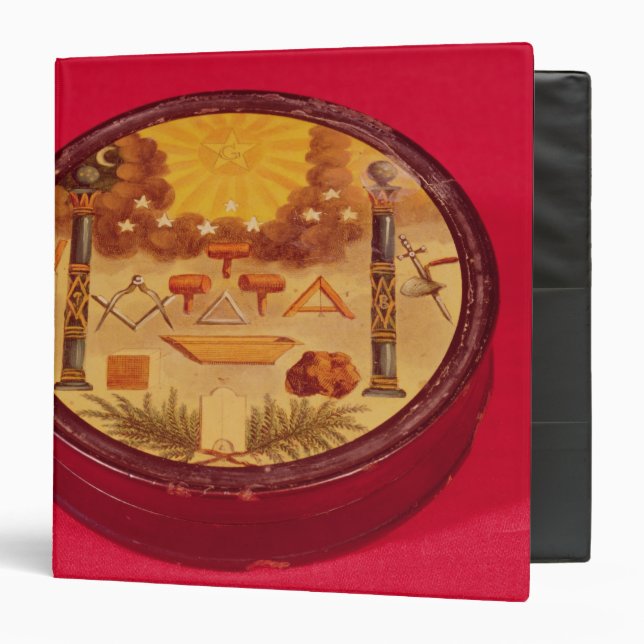Oval painted box, with symbols of Freemasonry Binder (Front/Inside)