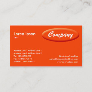 Oval Panel - Orange Business Card