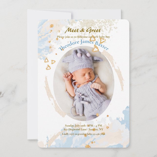 Oval Pastel Frame  Invitation (Front)