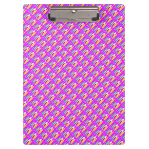 Oval pattern art in mixed colours bright modern clipboard