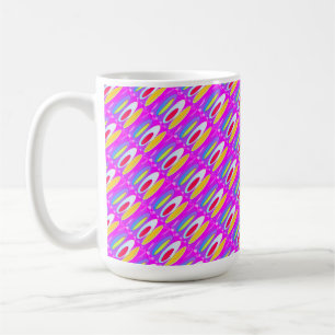 Oval pattern art in mixed colours bright modern    coffee mug