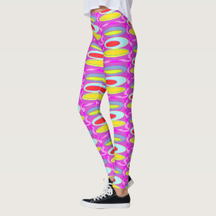 Oval pattern art in mixed colours bright modern leggings