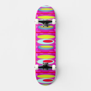 Oval pattern art in mixed colours bright modern skateboard