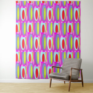 Oval pattern art in mixed colours bright modern tapestry