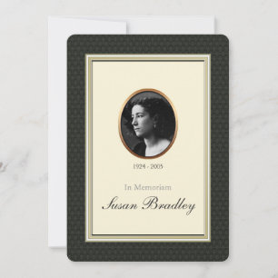 Oval Photo Area 3 Traditional Funeral Announcement