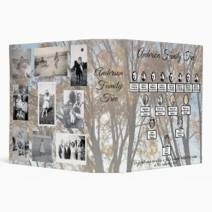 Oval Photos Family Tree Muted Golden Autumn Trees  Binder