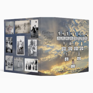 Oval Photos Family Tree Sunset with Sun Rays Binder