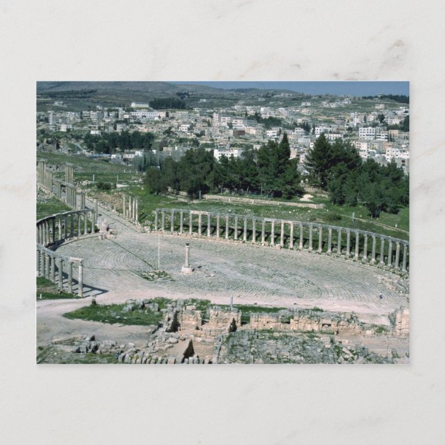 Oval piazza, ancient Decapolis city Jarash, Jordan Postcard (Front)