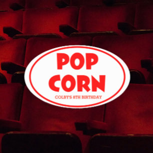 Oval Popcorn Personalized Stickers
