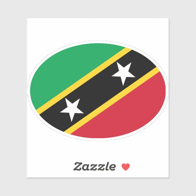 Oval Saint Kitts and Nevis Flag (Sheet)