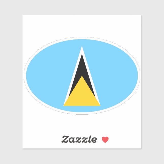 Oval Saint Lucia Flag (Sheet)