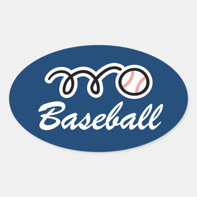 Oval shape baseball stickers | personalizable (Front)