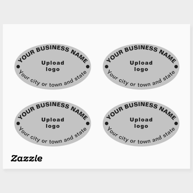 Oval Shape Business Brand on Grey Sticker (Sheet)