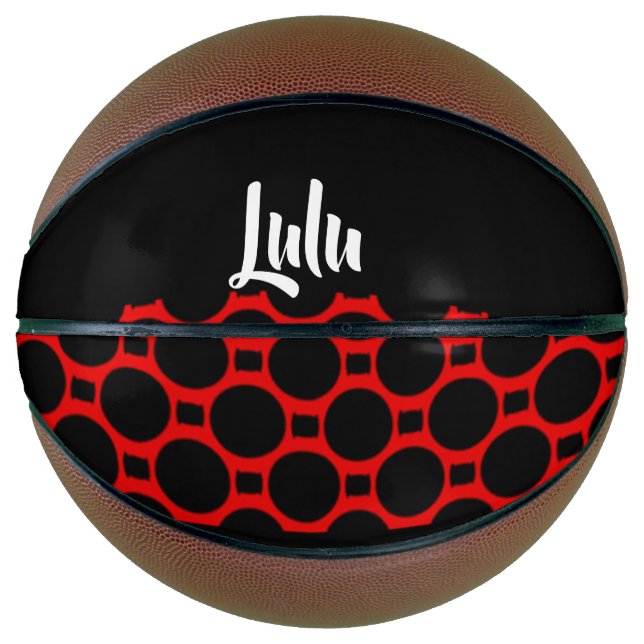 Oval shapes red black basketball (Front)