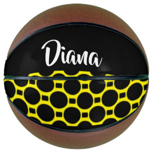 Oval shapes yellow black basketball