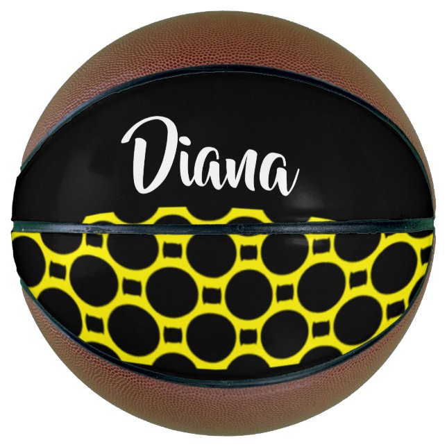 Oval shapes yellow  black basketball (Front)