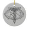 Oval Silver Caduceus RN Nurse
