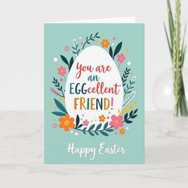 Oval Spring Friend Easter Card (Front)