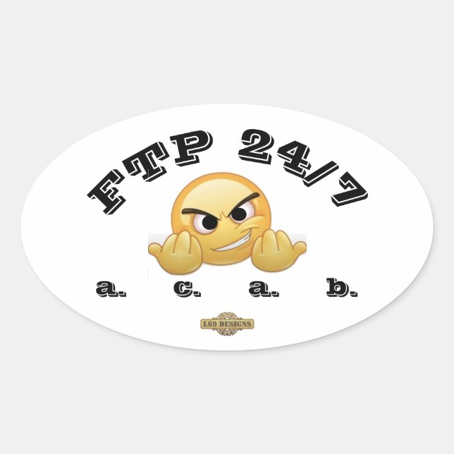 oval sticker   "FTP 24/7"  (Front)