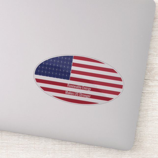 Oval US Flag With Solar Panel (Detail)